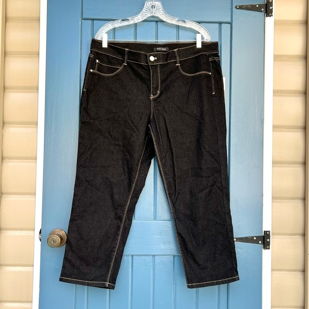 White House Black Market Denim Skinny Leg Cropped Women Size XL